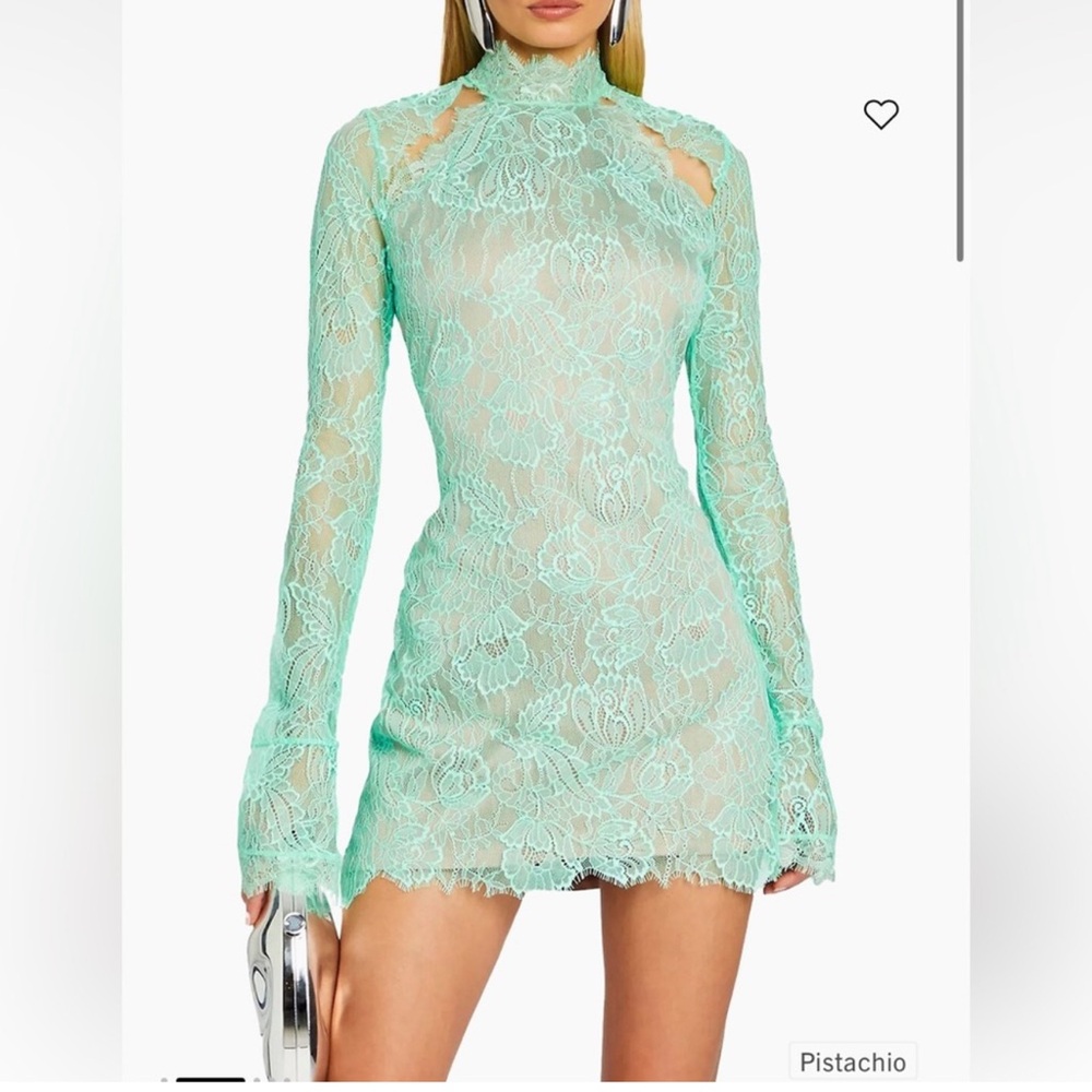 Mint Lace Long Sleeve Dress